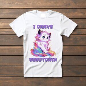 I Crave Serotonin Kitty Unisex Ultra Cotton Tee Music Festival Funny Rave shirt